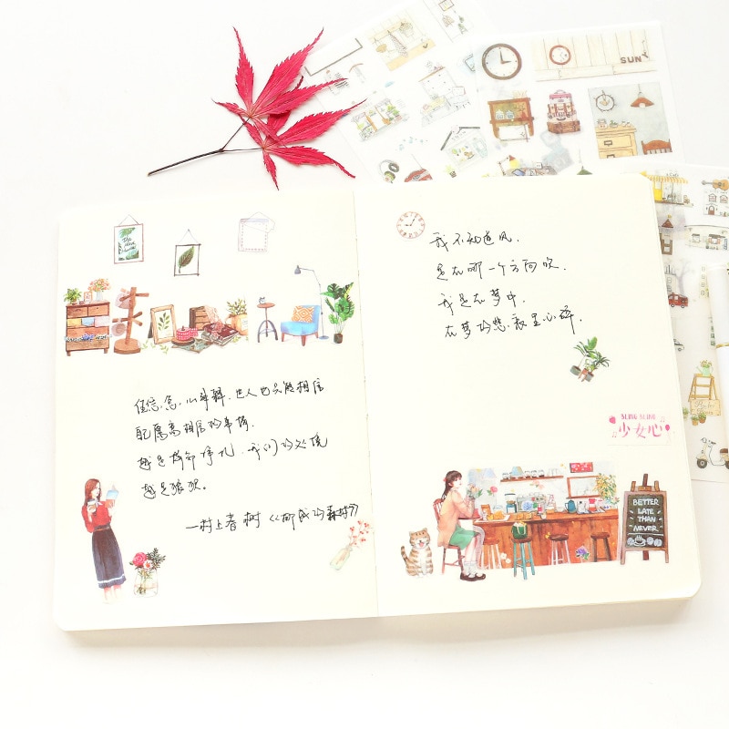 6 Sheets/pack Girls Daily Label Stickers Decorative Stationery Stickers Scrapbooking Diy Diary Album Stick Label