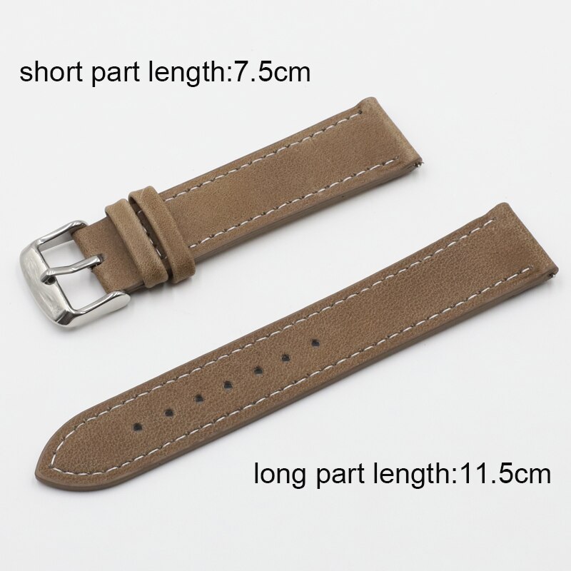 Retro Watch Strap Band 18mm 20mm 22mm 24mm Leather Watchbands Gray Black Brown Blue for Men Watch Accessories