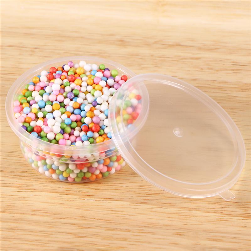 Round Slime Foam Ball DIY Clay Printing Craft Storage Containers Organizer Box with Lids for 20g Slime