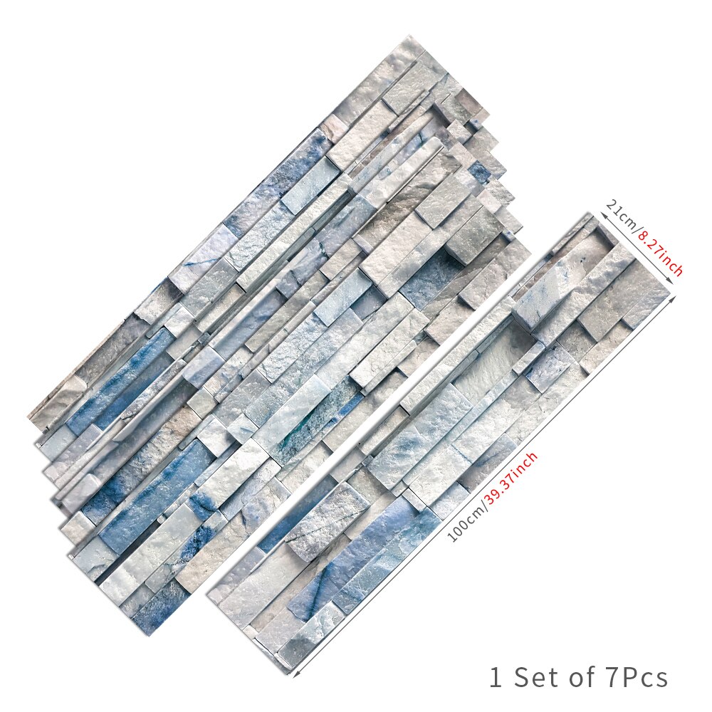 Autocollants pour escaliers en bois, 7 pièces, 21cm x 100cm, bande de roulement, vinyle, auto-adhésif, bricolage, mur de face, brique, motifs artistiques: RS009