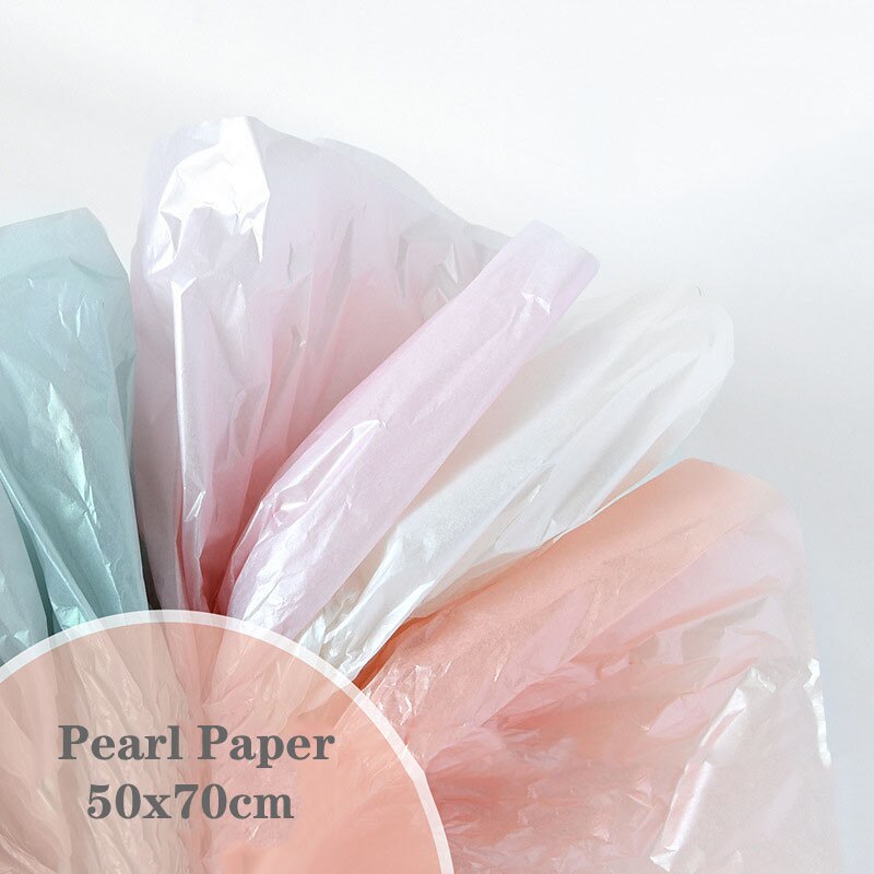 50*70cm perlefarvet papir 20 ark / pose silkepapir diy håndlavet håndværk papir blomster pakning bryllup dekoration forsyninger