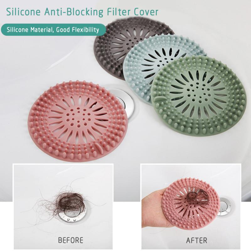 Ronde Siliconen Afvoer Haar Catcher Gootsteen Zeef Badkamer Douche Bad Stopper Putdeksel Haar Val Filter Voor Keuken