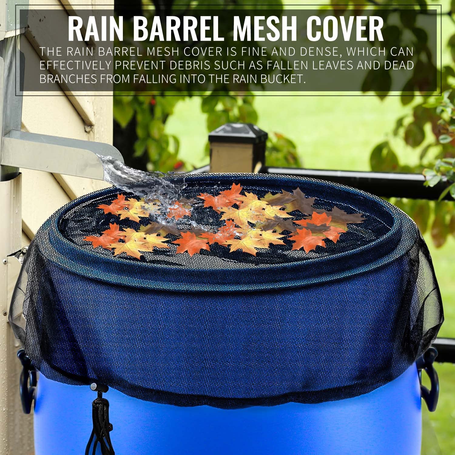 1Pc 60CM Mesh Cover Netting Voor Regen Vaten Wateropvang Emmers Cover Watertank Bescherming Deksel Regen verzamelen Tool