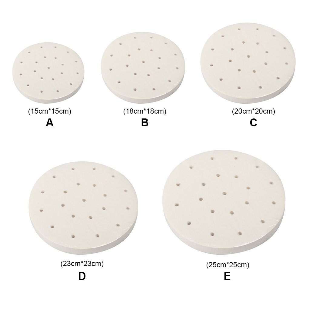 100pcs Air Fryer Liners Round Air Fryer Paper 15-25CM Disposable ​Baking Sheets Perforated Parchment Papers Steamer Mat