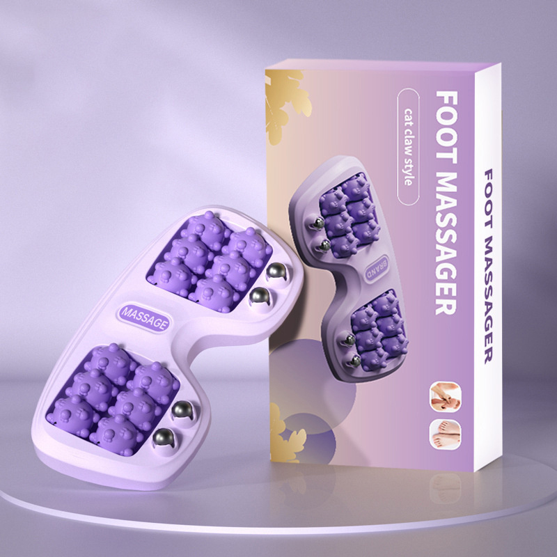 ómCC11 Parque Voetroller Massager Voetmassage Magnetische kralenroller Meerdere punten voetmassage Voettherapie Wrijven Voetmassageapparaat: Violet
