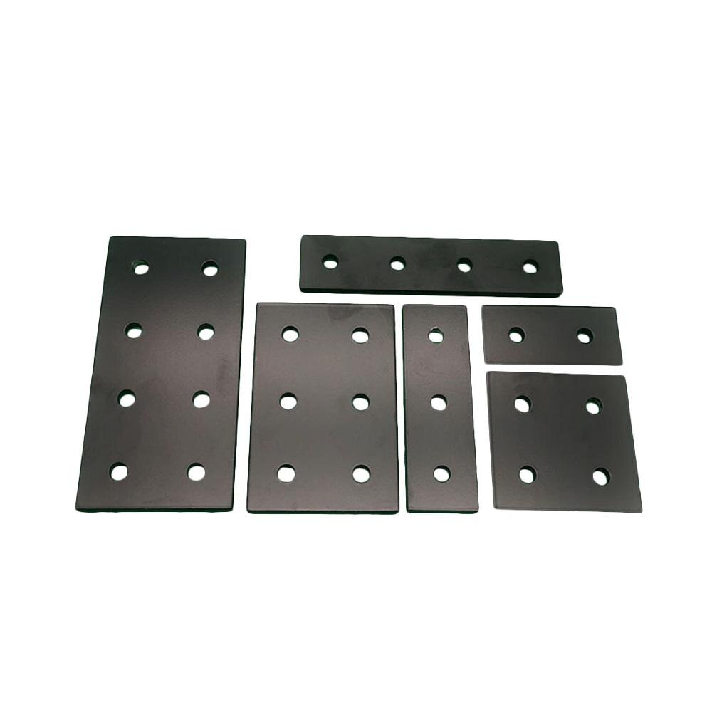 1pc sorte strimler plade aluminium konnektor fastgørelse 3030 4040 6060 8080 2/3/ 4 huller vinkel konnektor aluminium monterings plade