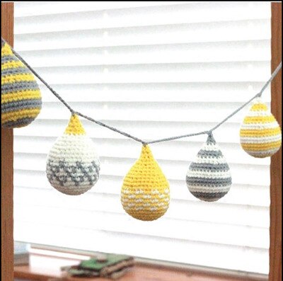 Colgadores de frutas tejidas para habitación de bebé, adornos para cuna, juguetes para niños, pegatinas de pared del dormitorio, juguetes para chupar: yellow