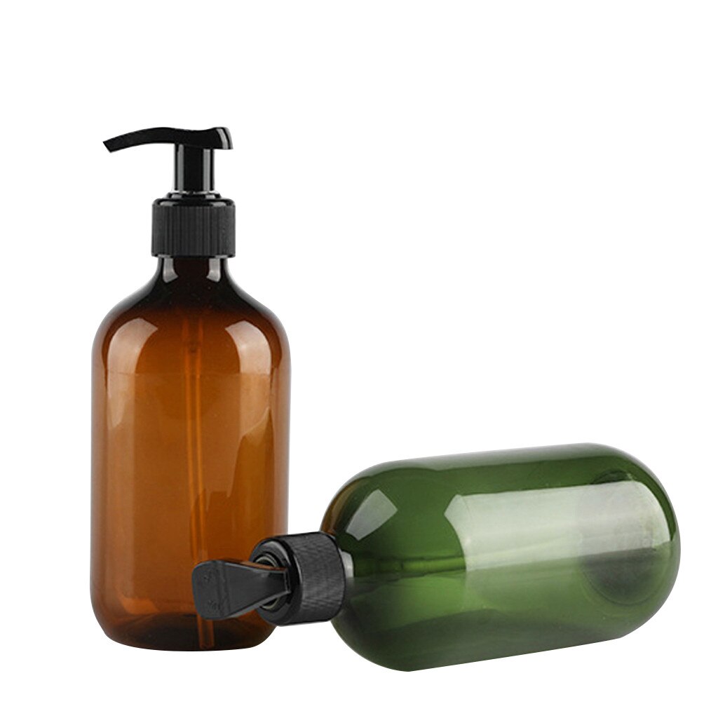 4pcs 500ml Transparent Pet Plastic Bottles With Black Screw Caps Recyclable Reusable Shampoo Bottle Portable Bath Accessories