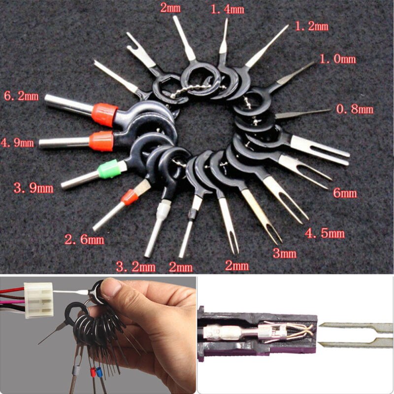 60 stk bil terminal værktøj til fjernelse af elektriske ledninger crimp stik pin extractor kit biler terminal reparation håndværktøj