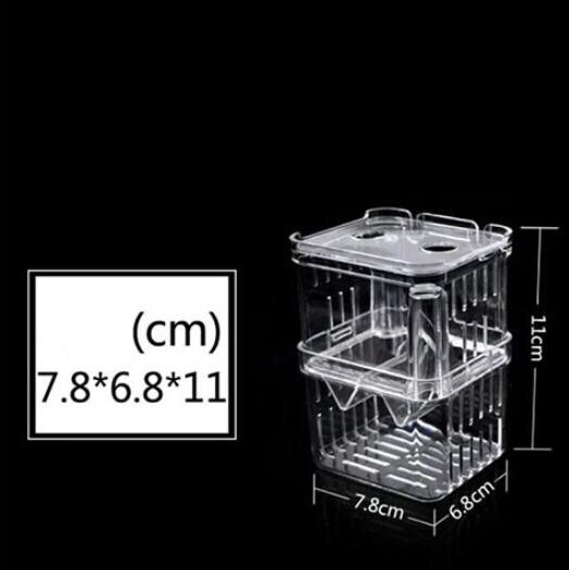 Fish tank aquarium transparent double-layer multi-functional small fish hatching box Isolation box: Blue