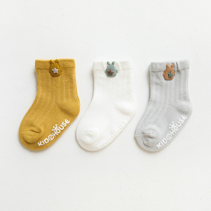 3 Paren/partij Baby Sok Leuke Cartoon Pasgeboren Baby Sokken Doseren Lijm Antislip Jongens Meisjes Baby Sokken Vloer Sokken kinderen Sok: Style 3 / XS 0-6Month