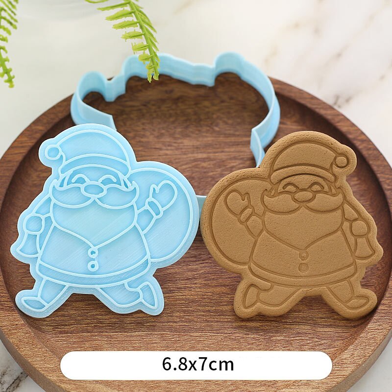Weihnachten Keks Form 3D Cookie Plunger Mold DIY Santa Claus Modell Backform Werkzeug Weihnachten Backform: BT2009-YD019-4