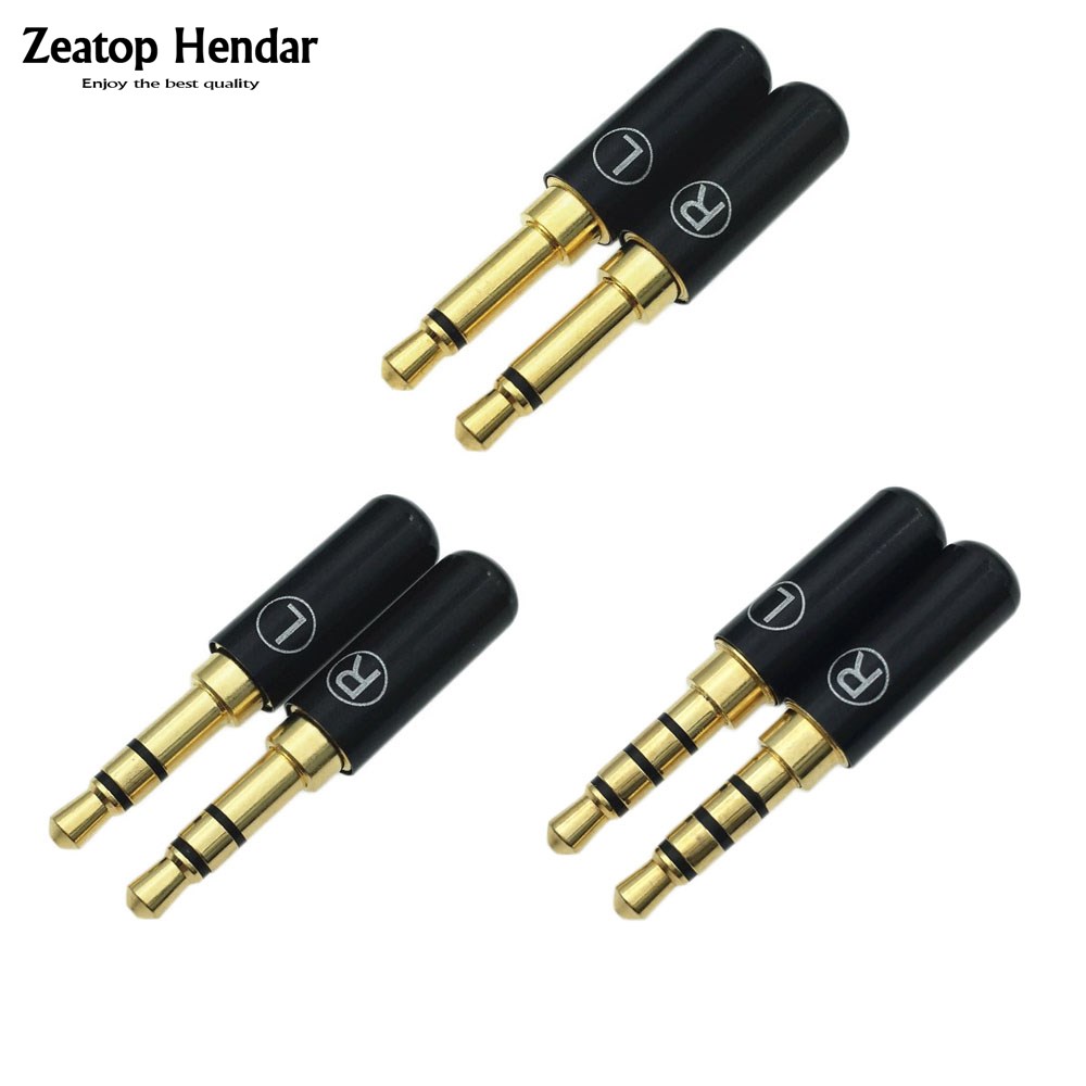 1 Paar Mini 3.5Mm 2 / 3 / 4 Pole Audio Plug L + R 3.5 Mono / Stereo male Adapter Met Clip Jack Voor Diy Hoofdtelefoon Connector