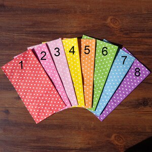8pcs Paper Envelope For Postcard Kids Paper Bag Small Craft Envelopes School Materials Colorful Dots Envelope: 8 colors mix