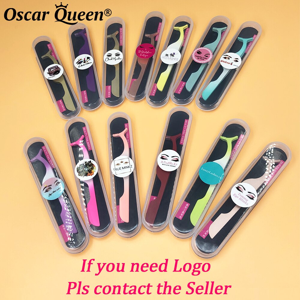 Wimpers Pincet Professionele 10/20/30 Pcs Mink Wimpers Pincet Rvs Makeup Tools Tweezer Case