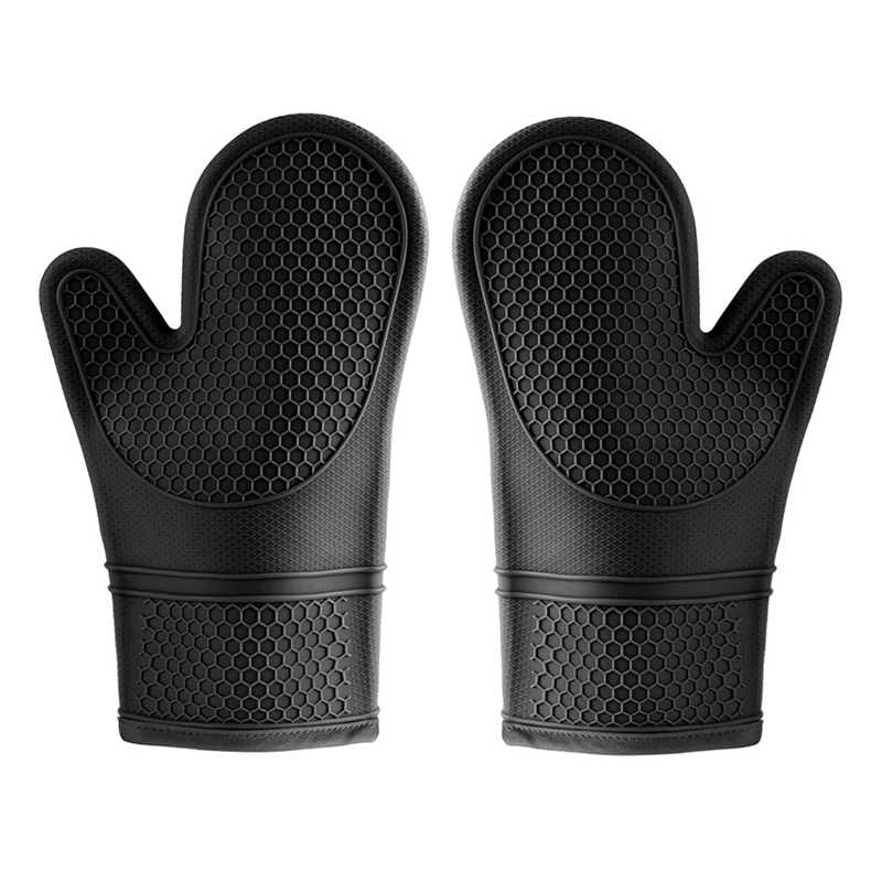 Leeseph Oven Mitts and Pot Holders Set, Advanced Heat Resistance, Non-Slip Textured Grip, for Kitchen, Baking, BBQ: Red