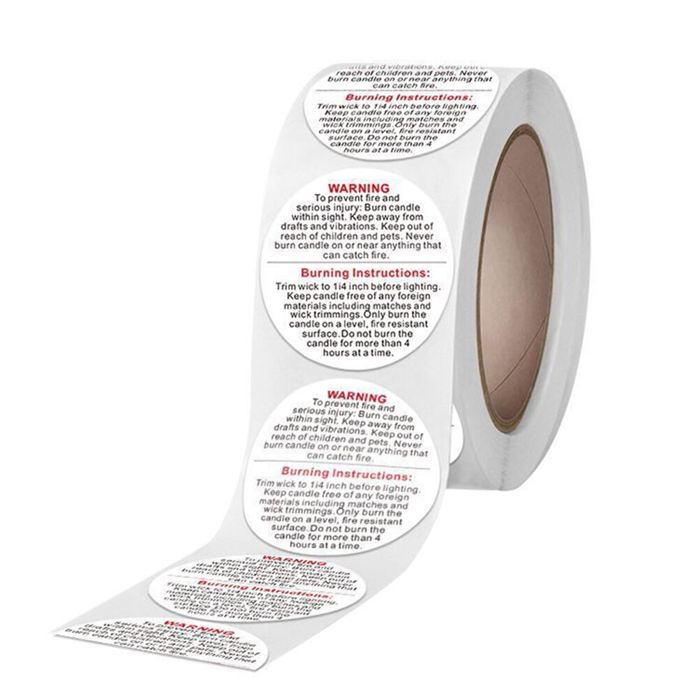 Candle warning label 500pcs / roll 3.8cm candle ja... – Vicedeal