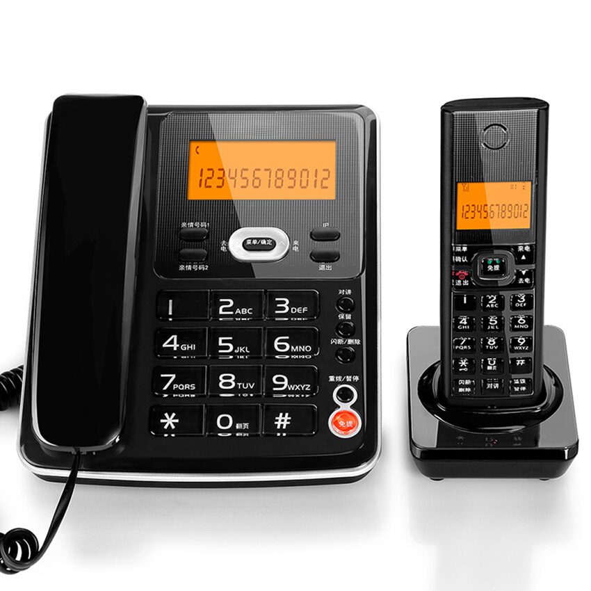 Uitbreidbaar Snoer/Draadloze Telefoon Met Antwoordapparaat-Caller Id, base Station &amp; Draadloze 1 Handset Vaste Telefoon