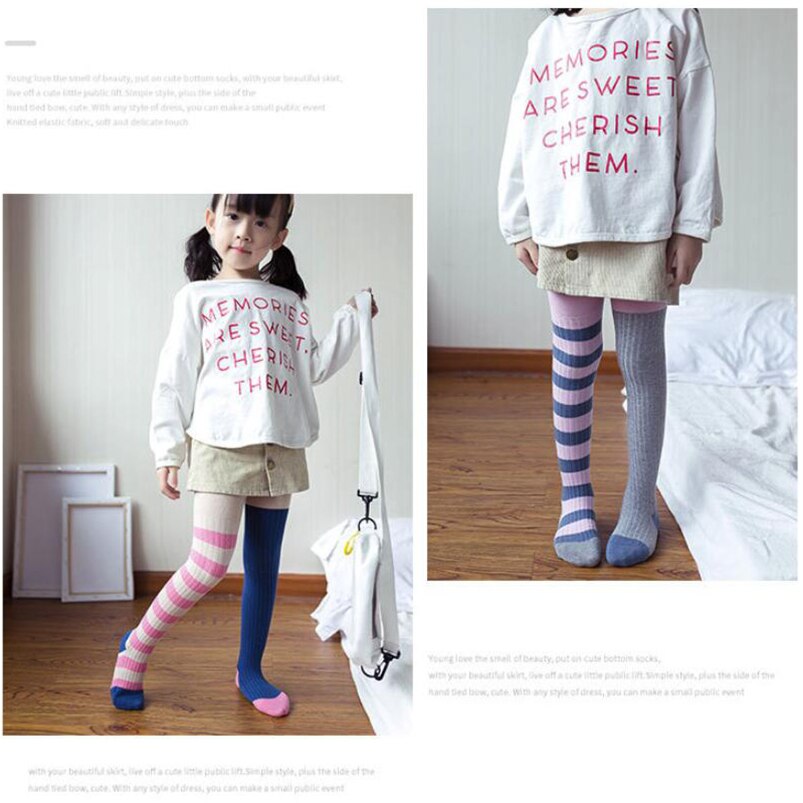 Korea stil prinzessin mädchen strumpfhosen herbst asymmetrie streifen strumpfhosen für mädchen strumpf warme neugeborenen kinder hosen kinder hosen