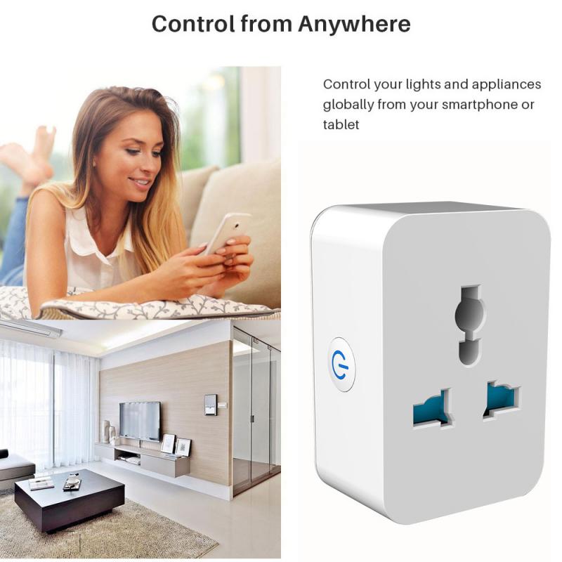 Universal Wifi Bluetooth Smart Plug 10A 15A Conversion Switch Socket Remote Voice Control Power Outlet Panel For Google Home