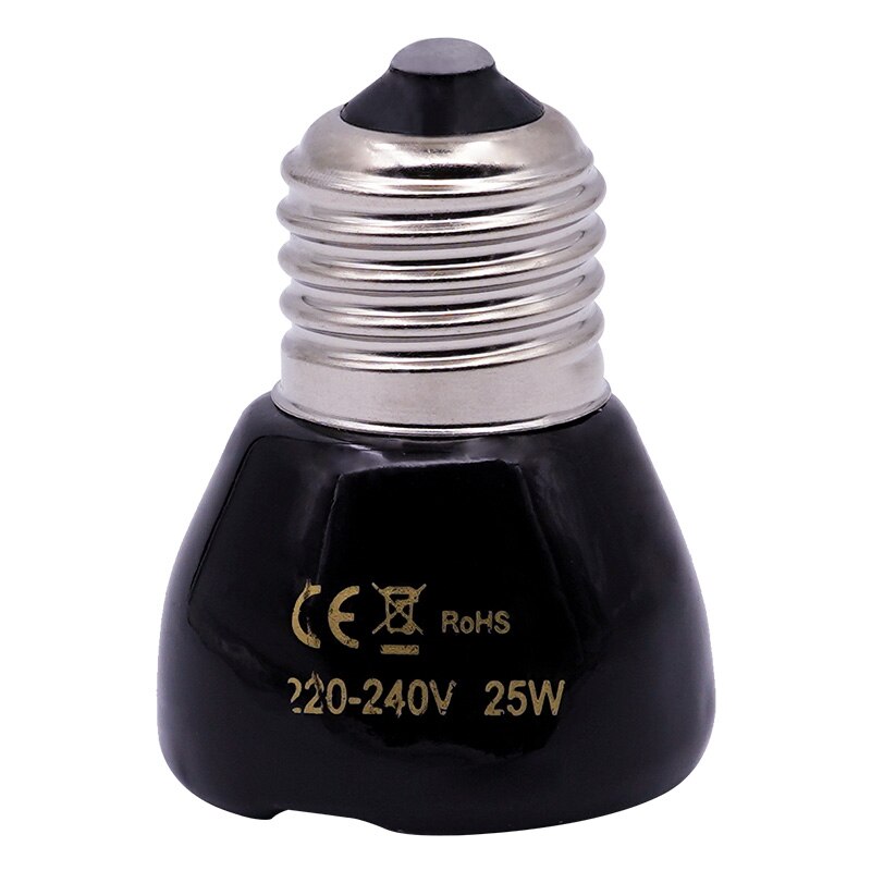 25W 50W 75W 100W E27 lampada riscaldante per animali domestici lampadina a infrarossi in ceramica nera a infrarossi lampadina per animali domestici lampada per rettili 220-230V: 25w