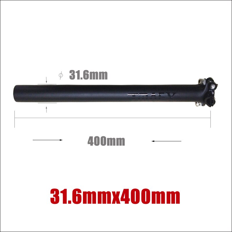 TMAEX Zwart Matte Mountain & Road Full Carbon Fibre Fiets zadelpen carbon fiets zadelpen MTB fietsonderdelen 27.2/30.8 /31.6*350/400mm: 316dmmx400mm