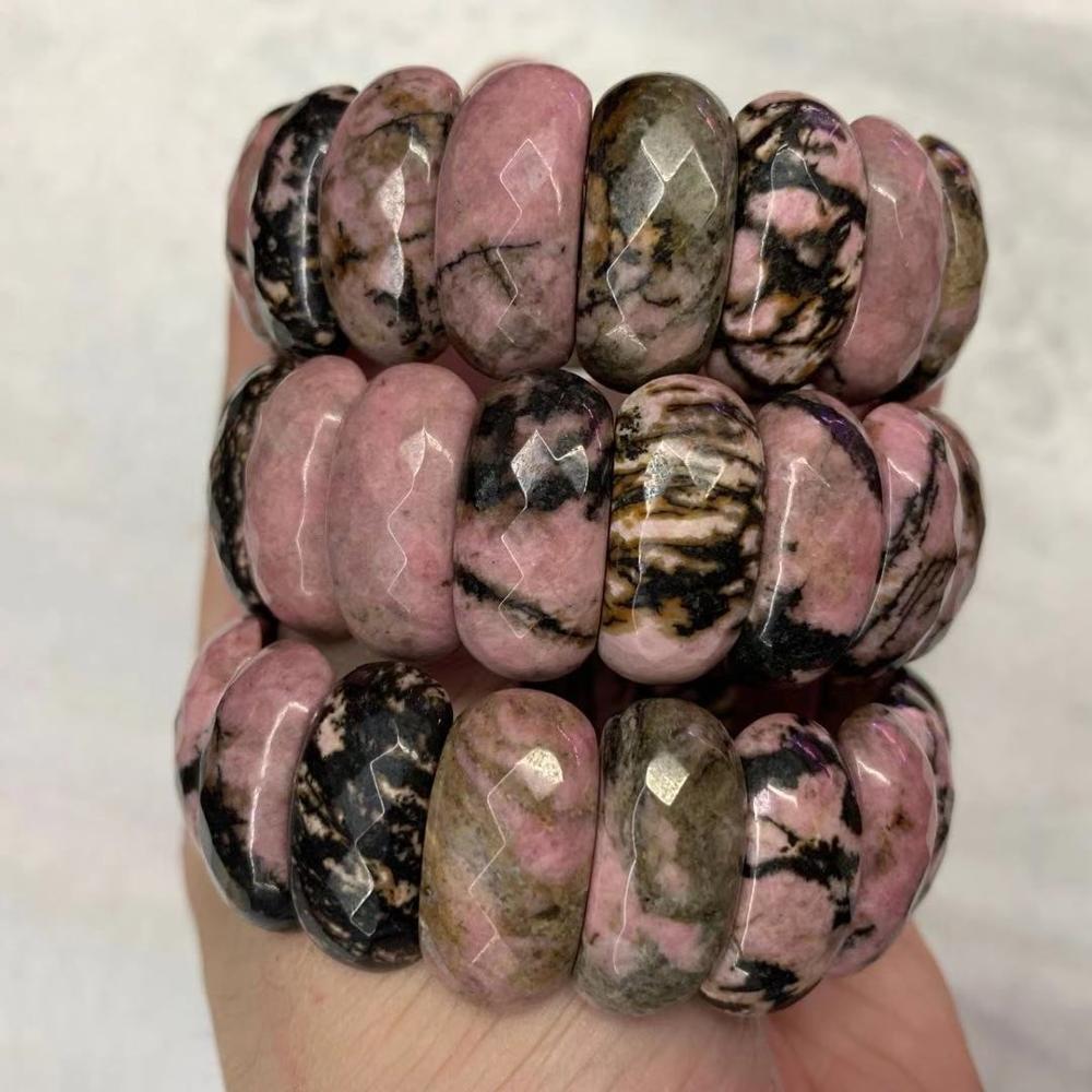 Natuurlijke Rhodoniet Stone Kralen Armband Natuurlijke Edelsteen Bangle Diy Sieraden Armband Voor Vrouw Voor !