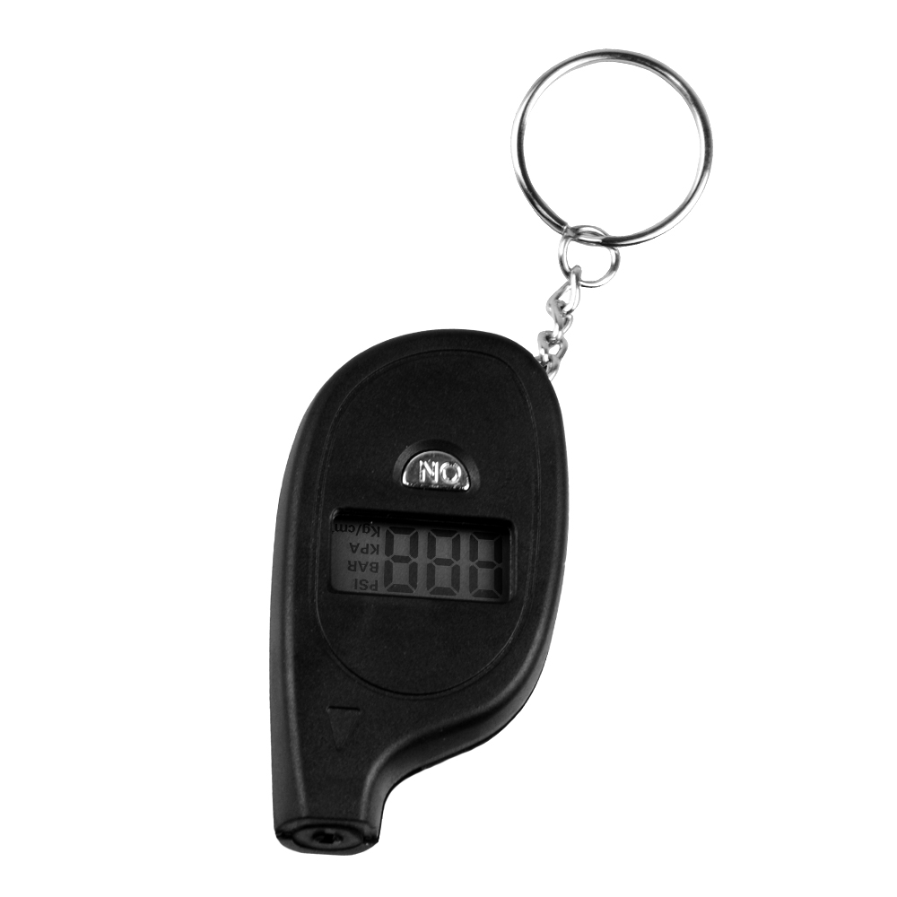 Mini Keychain Portable Digital LCD 2-150 PSI Tire Tyre Wheel Air Pressure Gauge Tester Procession Tool Tire pressure: black