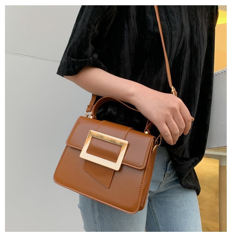 Spring summer Bag Women's bag net red messenger bag Korean one shoulder foreign style handbag: brown