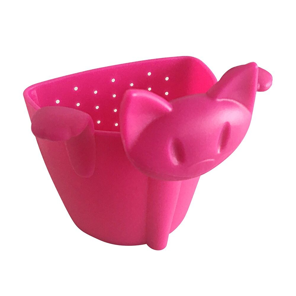 Cute Cat Tea Strainer Tea Infuser Food Grade Silicone Loose Leaf Mug Strainer Hanging On Cup Fun Cartoon Tea Accessorie: rose red