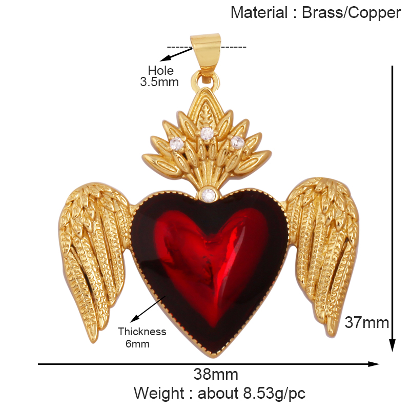 Colgante con dije de corazón de amor victoriano rojo sagrado fino a la , cuentas de cristal de semillas coloridas de estilo bohemio, suministro de collar de joyería L95: Azul