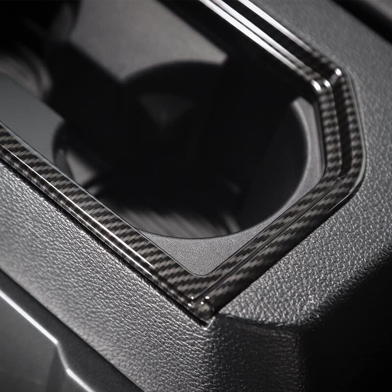 JECAR Chrome Front Armrest Cup Holder Cover Trim For Ford F150 2016+ - ABS Plastic