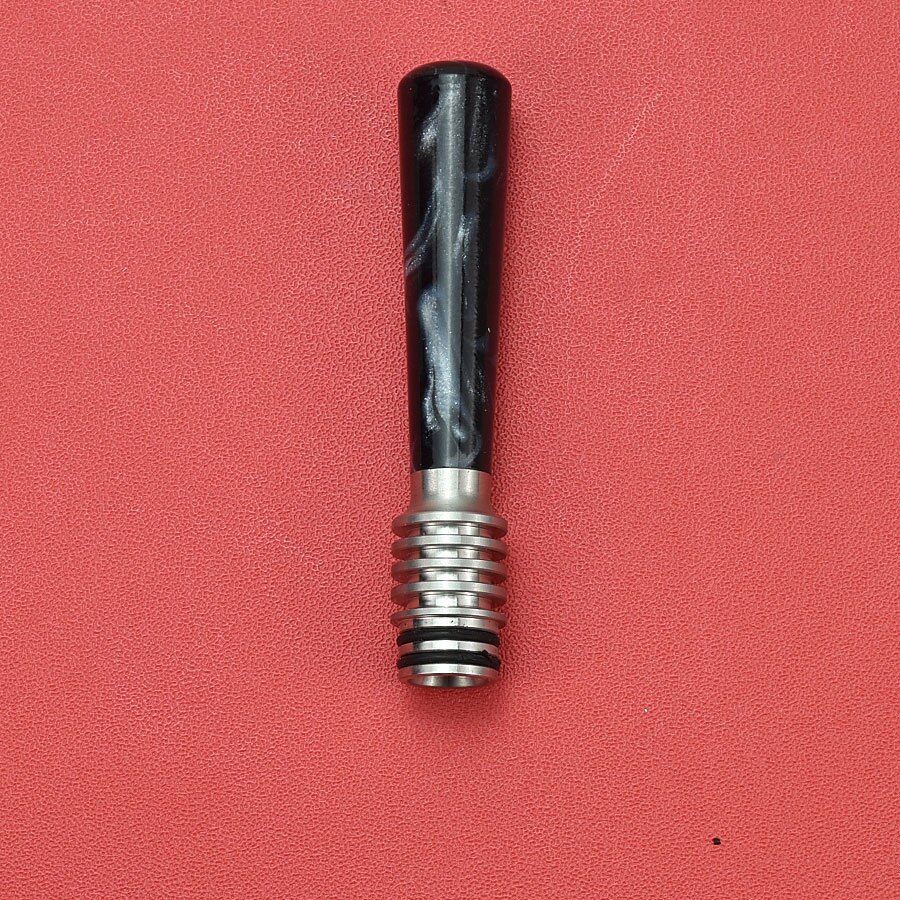 Tipo de sabor largo 510, junta de paja POM SS, resistencia al calor, boquilla de diámetro estrecho de 3mm: C-black