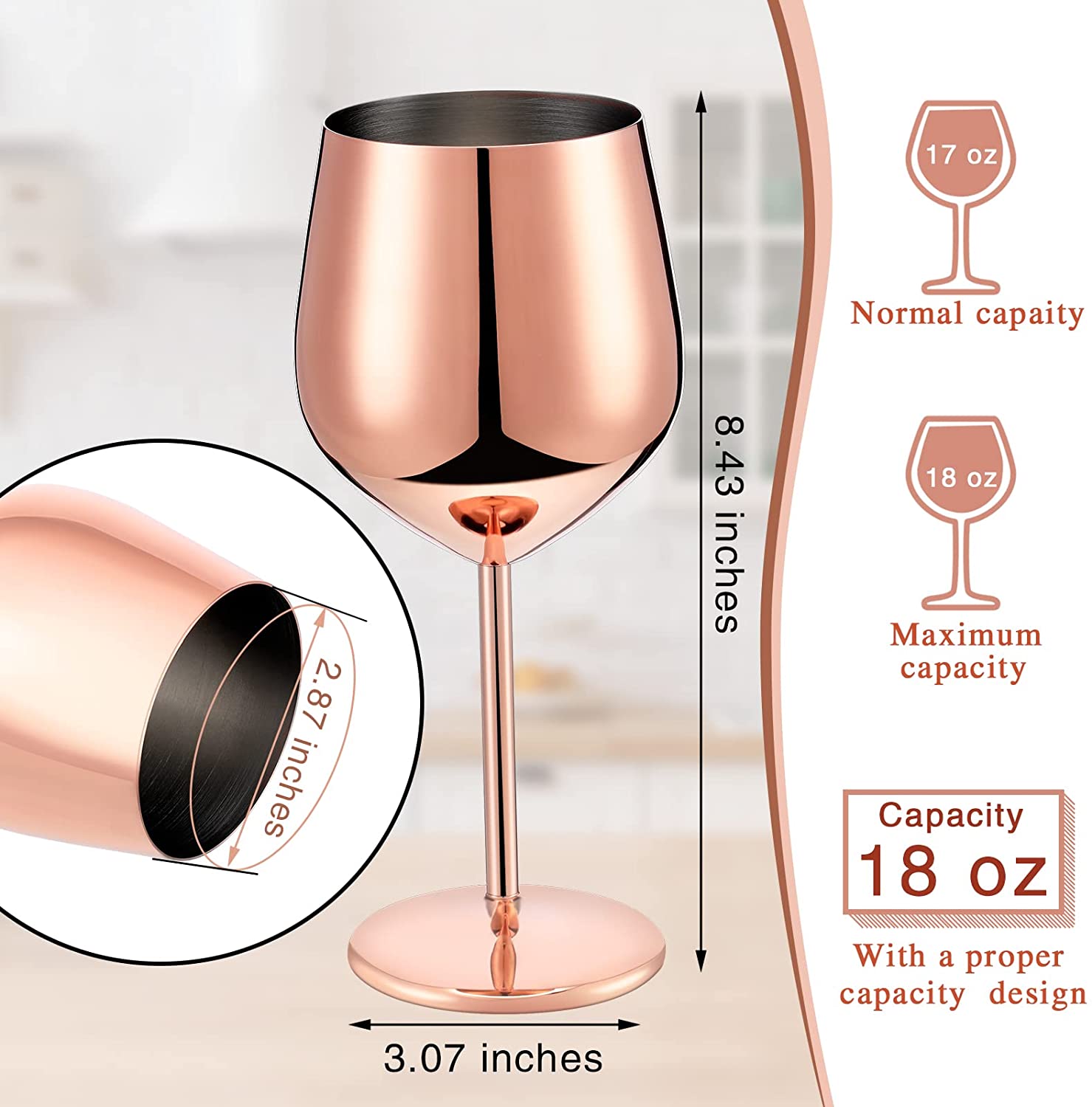 Copas de vino irrompibles, Conjunto de 6 4/2 copas de vino para exteriores, Copas de boda grandes, copas de vino negro, cristalería pulida