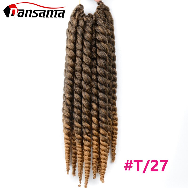 Dansama Senegalese Twist Crochet Hair Extensions twist hair Natural False Hair Locs 14 Inch 12 Strands Blonde Ombre: T1B/27 / 1Pcs/Lot
