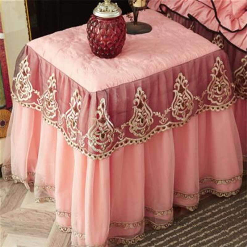 Euro-stil 50 x 60cm blonderdug altomfattende tykt borddæksel sengebord dekorativt bord støvdæksel flerfarvet: Kamel