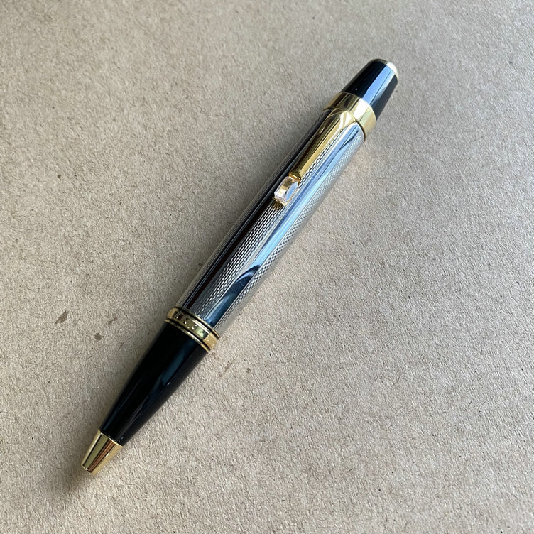 Bolígrafo MB bohemio para escritura de negocios, bolígrafos estilográficos de resina negra con Clip de cristal, suministros de oficina: Borgoña