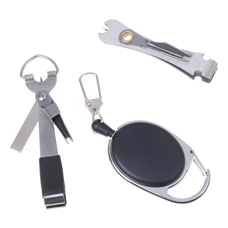 Vissen Quick Knoop Tool Snelle Tie Nail Knoper Vliegbindset Lijn Cutter Clipper Nipper W/Zinger Retractor Visgerei Accessoires