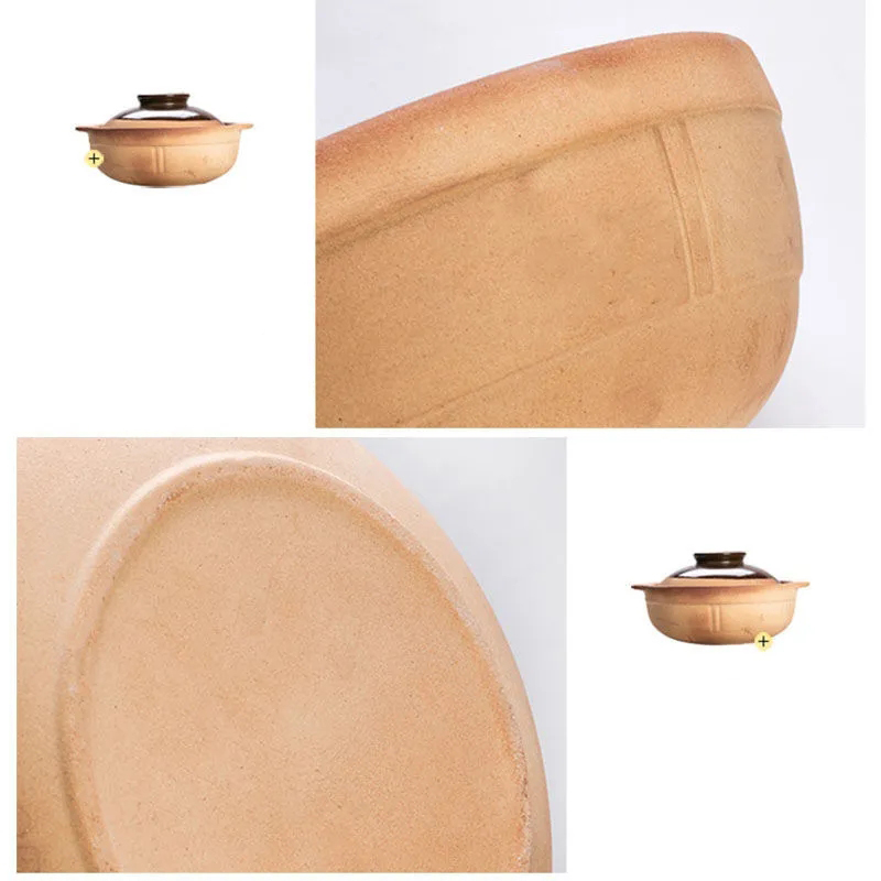Olla de cerámica con tapa para cocinar, juego de utensilios de cocina coreanos, 500ML, 1 ud.