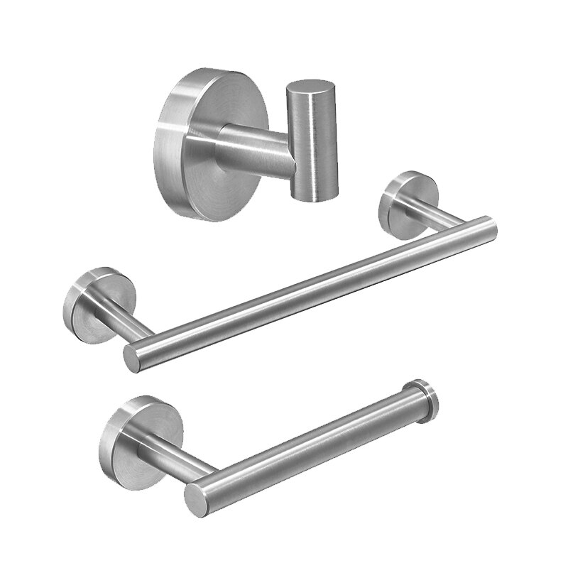 Frap Rvs Zilver Badkamer Hardware Set Handdoekenrek Toiletrolhouder Handdoek Bar Haak Badkamer Accessoires Y38124: Y38124