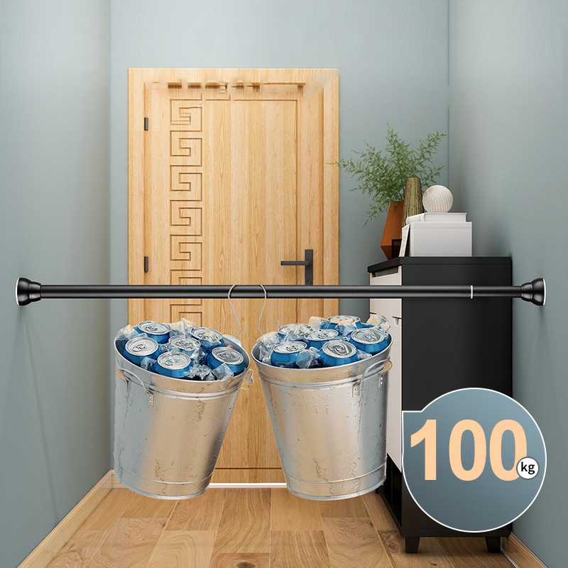 XD-Adjustable Shower Curtain Rod Stainless Steel Spring Loaded Bathroom Bar Shower Telescopic Poles Rail Hanger Rod: violet