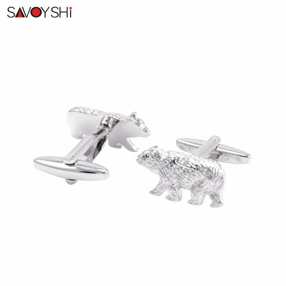 SAVOYSHI Polar- Bär Manschettenknöpfe für Herren Hemd Manschette bottons Neuheit Ebene Manschettenknöpfe Männer Schmuck