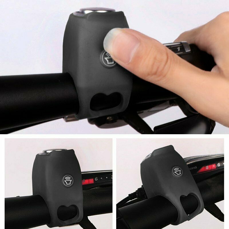 Elektrische fietsbel zwart siliconen verstelbaar eenvoudig te installeren elektrische fietshoorn alarm luidspreker elektrische fiets geluidsaccessoire
