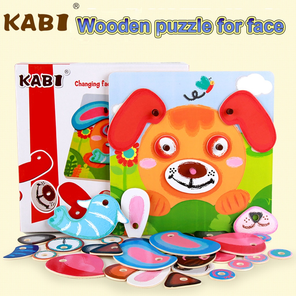 Houten Leren Puzzel Speelgoed Onderwijs Scène Pairing Educatief Gear Plaat Kinderen Speelgoed puzzel puzzel Jouets pour enfants # J