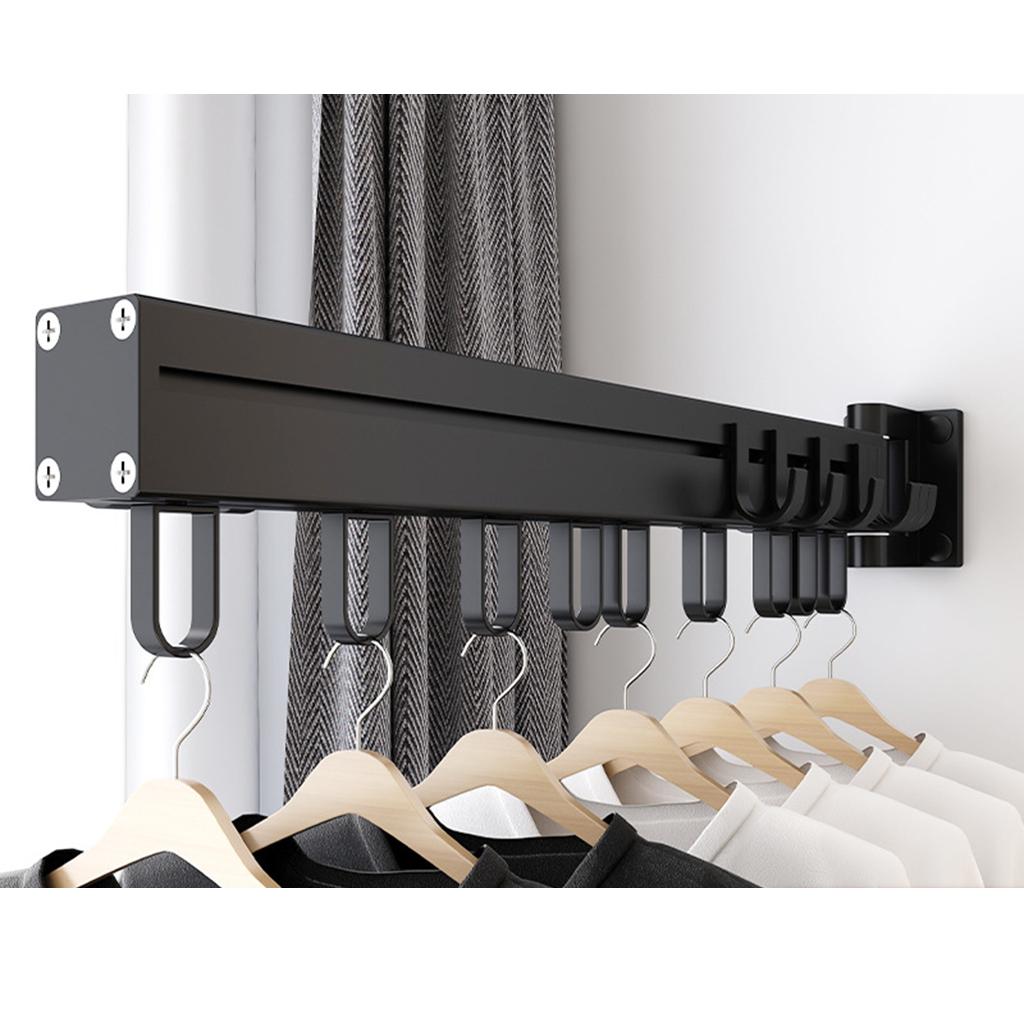 Wall Mounted Retractable Garment Laundry Folding Clothes Drying Rack Hanging Clothing Rod Drying Hanger Rack for Balcony