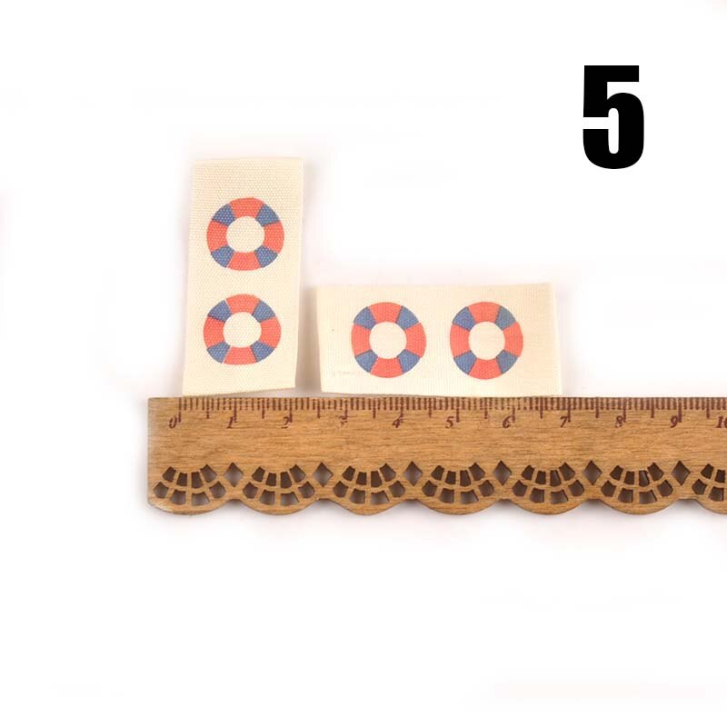 50 Uds Beige impreso tela de algodón de tejido carta etiquetas para coser etiquetas de prendas de hecho a mano etiquetas para Ropa Accesorios de artesanía para manualidades mezcla: 50pcs 5