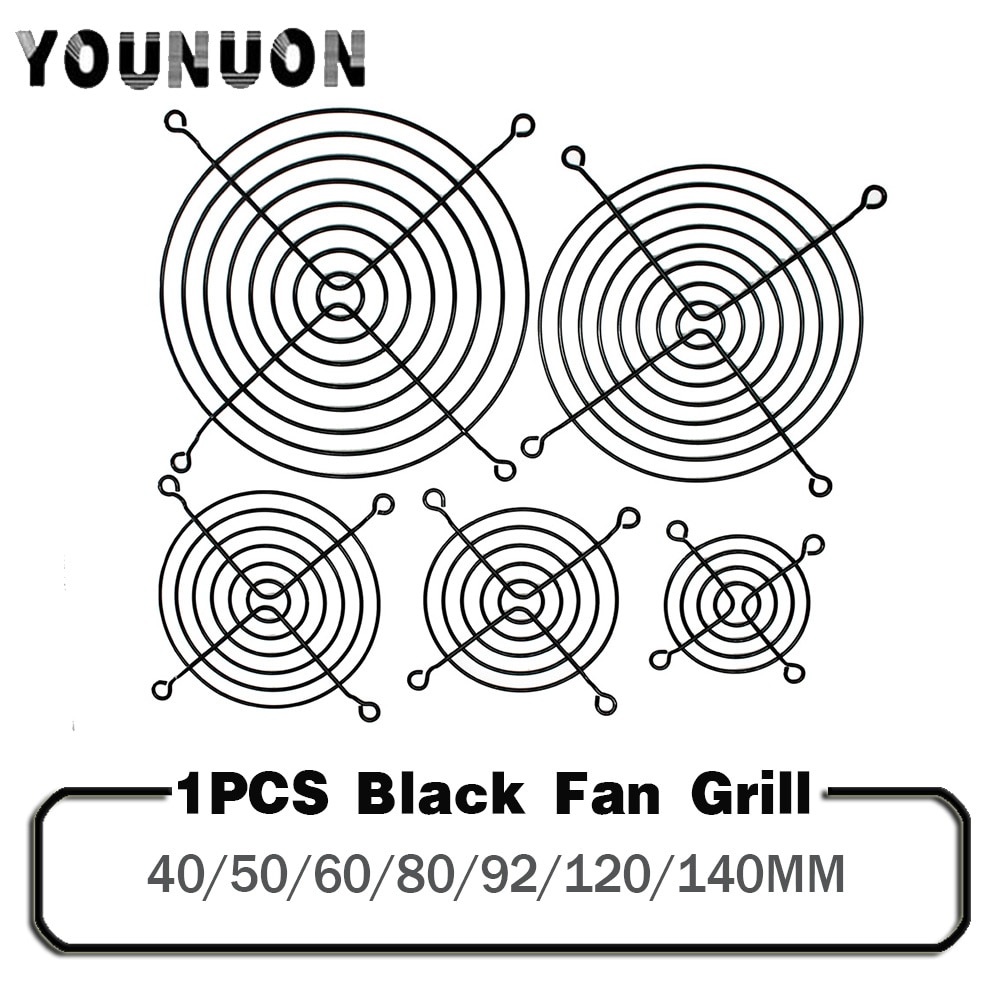 1 Stuk Zwart Fan Grill 40/50/60/80/92Mm 120/140Mm Beschermende netto Metalen Mesh Finger Guard Voor Cooling Fan Case Fan