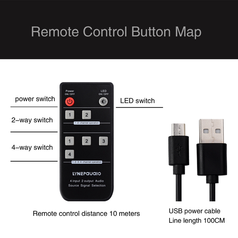 4 In 2 Out Audio Frequency Signal Select Shift Device/Audio Frequency Shift Device/With Remote Control Shift Function