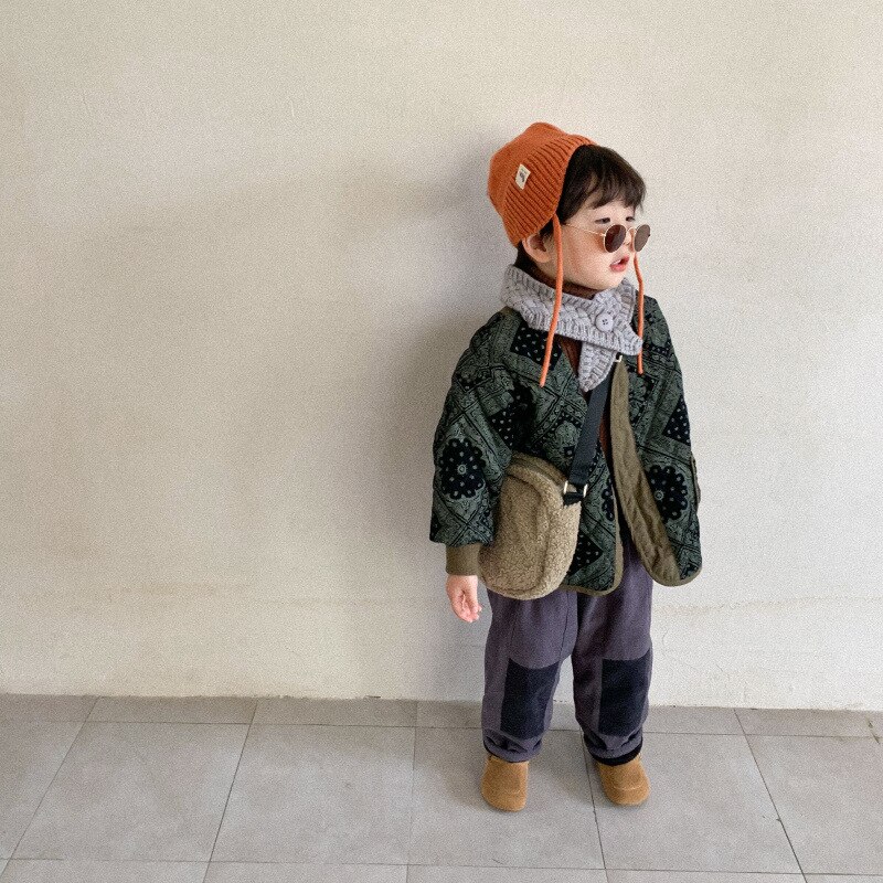 Manteau ample en coton pour enfants de 1 à 9 ans, automne 9160 de vêtements rétro coréens pour garçons et filles,