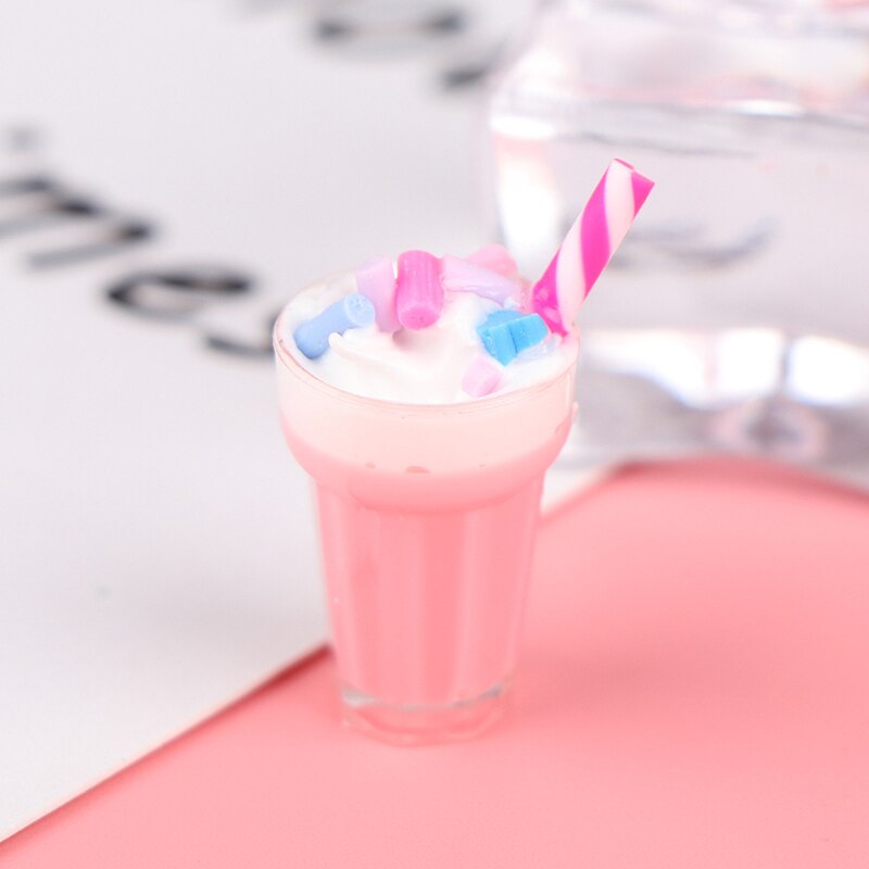 1:12 Dollhouse Miniatuur Scène Model Drinken Pretend Play Simulatie Aardbei Milkshake Poppenhuis Accessoires Kids Speelgoed